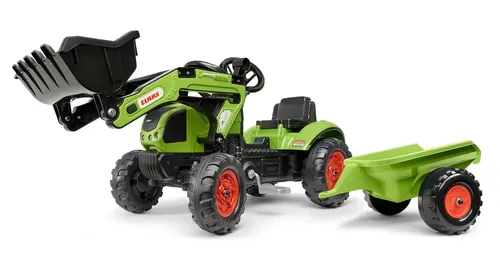 Falk Tretbaggerlader Claas Arion 410 Kinder-Trettraktor Anhänger grün 2040ML