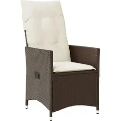 vidaXL Verstellbarer Gartensessel mit Kissen - Essstuhl aus langlebigem Poly Rattan, ideal für den Außenbereich mit verstellbarer Rückenlehne für maximales Entspannen.