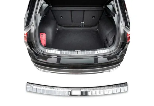 RECAMBO Ladekantenschutz für VW Tiguan II - Abdeckblenden, schützt den Lack beim Be- und Entladen und verleiht Ihrem Fahrzeug eine edle Optik dank hochwertigem V2A Edelstahl und perfekter 3D-Passform.