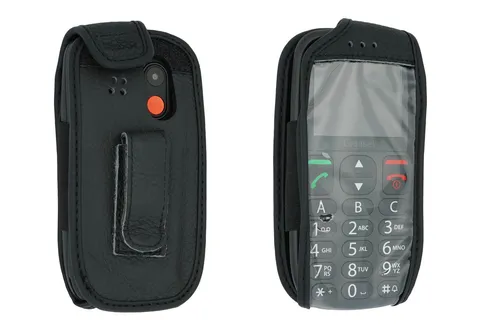 caseroxx Ledertasche mit Gürtelclip für Gigaset GL390 in schwarz aus Echtleder