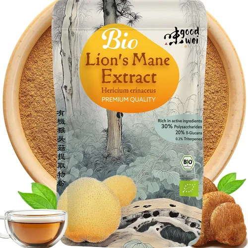 Lions Mane Löwenmähne Hericium Erinaceus Extrakt - Vitalpilz Pulver 100g