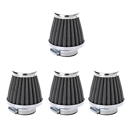 Mintice 4 X 42mm KFZ Auto Silber Motorrad Air Pod Intake Luftfilter Clamp Gummi Sportluftfilter Schwarz Dirt ATV