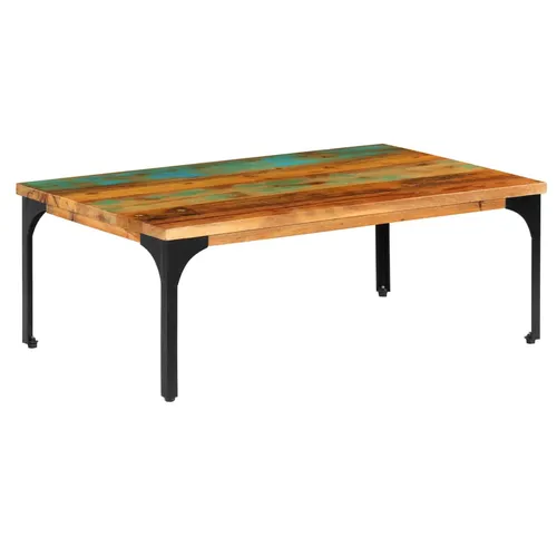 vidaXL Couchtisch 100x60 cm aus Altholz - Stilvoller Couchtisch aus massivem Altholz mit pulverbeschichtetem Stahlgestell, ideal als Esstisch oder Bürotisch. Jedes Stück ein Unikat mit individueller Holzmaserung.