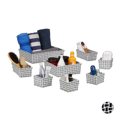 Aufbewahrungskorb 8er Set Badkörbchen Storage Basket PP Körbchen Korbset Badkorb