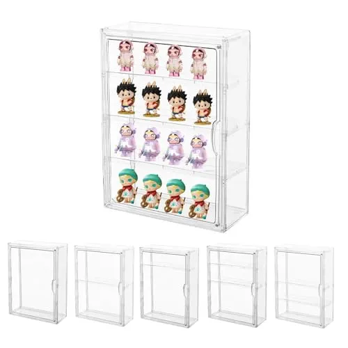 Dasellfa Vitrine Schaukasten Box Acryl Vitrine, Sammlervitrine mit Tür, Für Minifiguren, Figuren Vitrine Kleine, Action Figuren Spielzeug, Modellautos, Sammelfiguren (29*12*39cm)