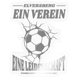 Spreadshirt Elversberg Ein Verein Eine Leidenschaft Fußball Sticker Aufkleber, 10 x 10 cm, Transparent glänzend - Transparent