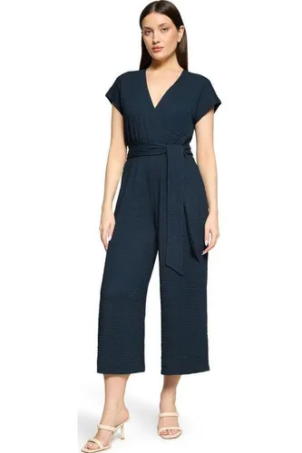 Betty Barclay Damen Overall 6173/1821, Dark Sky, Größe 46 - Stylischer Damen-Jumpsuit von Betty Barclay mit modernem V-Ausschnitt und figurumspielender Passform. Der Bindegürtel betont die Taille und sorgt für einen lässigen Look. Ideal für die Freizeit und bequem dank Stretchanteil.