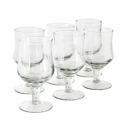Loberon Glas 6er Set Gaëtane, Zeitloses Design, Stabiler Standfuß, für Wasser, Wein & mehr, Spülmaschinenfest, Tringgefäße, Tischaccessoires, klar