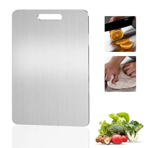 Titanium Cutting Boardfür die Küche, schneidebrett 100 reines,Doppelseitiges Schneidebretter in Lebensmittelqualität, Antibacterial, Scratch Resistant, For Kitchen Meat, Fruit, Vegetable 34 x 23cm.