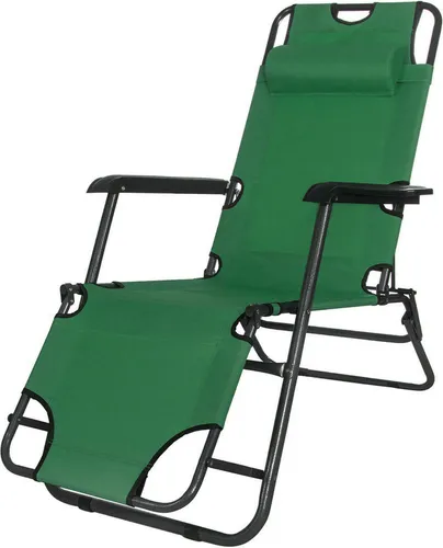 Relaxliege SPRINGOS - Klappbare Sonnenliege für Garten und Balkon - Grün - Gartenliegen aus hochwertigem Metall und Textilgewebe, klappbar für einfache Lagerung und bis 120 kg belastbar. Ideal zum Entspannen und Genießen der Sonne!