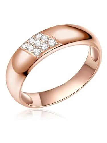 Rafaela Donata Silberring roségold mit Zirkonia-Steinen - Eleganter Bandring für Damen aus 925er Sterlingsilber, rosévergoldet und besetzt mit funkelnden Zirkonia-Kristallen – der perfekte Glamour-Accessoire für jeden Anlass!