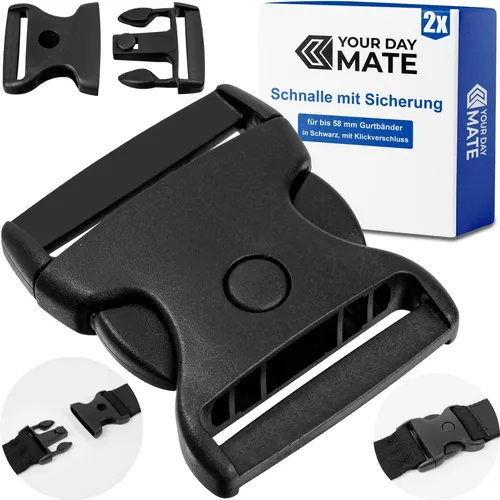 Steckschnalle mit Sicherung Schnalle 58 mm Klickverschluss Knopfsicherung Gurt