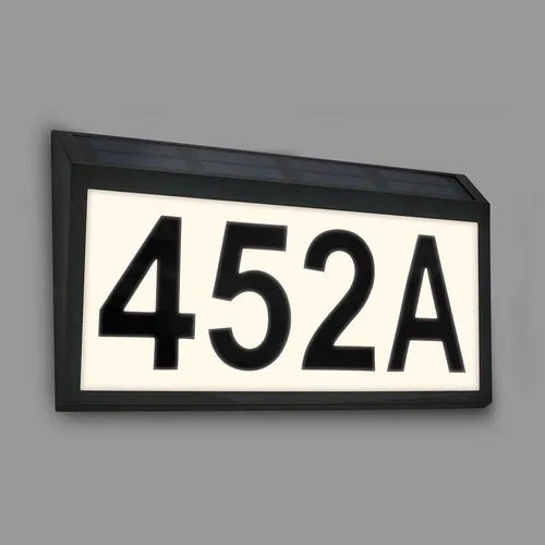 Solar LED Hausnummer Wandleuchte 18cm mit Dämmerungssensor