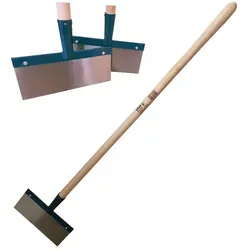 BauSupermarkt24 Schneeschieber Stoßscharre 30 cm mit Hartholzstiel