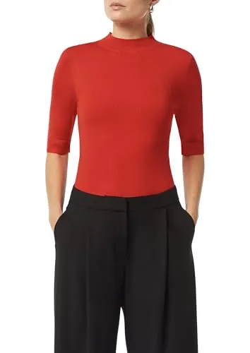 comma 3/4 Arm-Pullover - Eleganter Feinstrickpullover mit 3/4-Ärmeln und raffinierter Rippblende, ideal für stilvolle Layering-Looks und vielseitige Outfits.