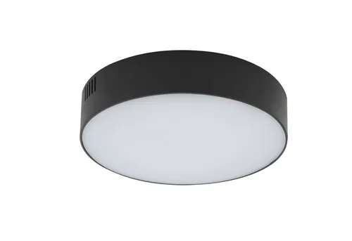 Deckenleuchte LED rund D: 16 cm Schwarz warmweiß 3000 K 1600 lm - Moderne Deckenlampe in Schwarz, ideal für eine angenehme Beleuchtung in Wohnräumen. Mit fest verbautem, energieeffizientem LED-Leuchtmittel für blendfreies Licht und geringe Aufbauhöhe – perfekt für niedrige Räume.