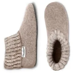 Ehrenkind® Kinder-Hausschuhe aus Schurwolle – Rutschfest & atmungsaktiv, Beige Gr. 22 - Hausschuhe für Jungen, aus hochwertiger Schafschurwolle – temperaturregulierend und bequem, ideal für Kindergarten und Zuhause.