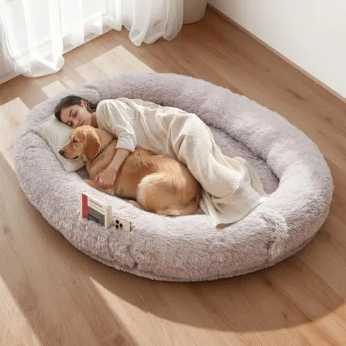 VEVOR Hundebett für Menschen & Hunde – Memory-Schaum, Grau von Vevor