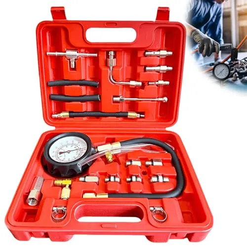 GBKDQQ 0-140PSI Kraftstoff Manometer Tester, TU-114 Kraftstoffdruck Tester Kit Einspritzpumpe Druckprüfer Benzin Auto LKW Motorrad Diagnosewerkzeug Kraftstoffdruckerkennung für Kraftfahrzeuge