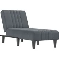 vidaXL Chaiselongue Dunkelgrau Samt - Multifunktionale Chaiselongue in eleganter Optik, verstellbar in 3 Positionen zum Sitzen, Entspannen und Schlafen – ideal für kleine Räume und als Gästebett.