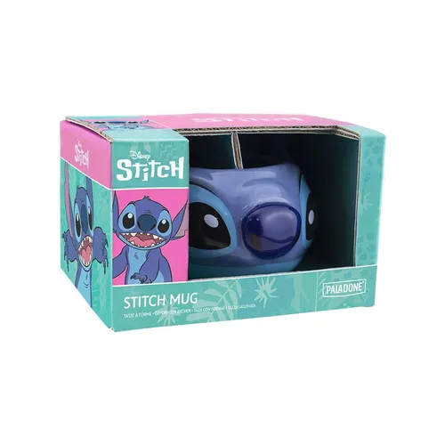 Paladone Stitch Shaped Mug - 0,45 l blauer Thermobecher, einzigartiges Design für Disney-Fans und perfekte Geschenkidee