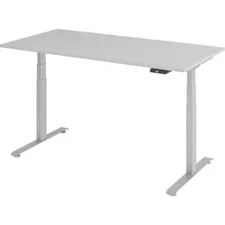 bümö Schreibtisch elektrisch Lite - Silber 160 x 80 cm - Ergonomischer elektrisch höhenverstellbarer Schreibtisch mit stufenloser Höhenanpassung von 64,5 bis 129,5 cm. Ideal für komfortables Arbeiten, leise und platzsparend mit robustem Gestell.