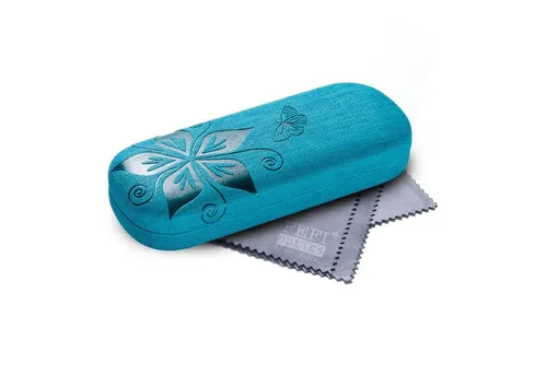 FEFI Brillenetui NATURE in geprägtem Blumen-Design (Hardcase), inklusive Mikrofasertuch
