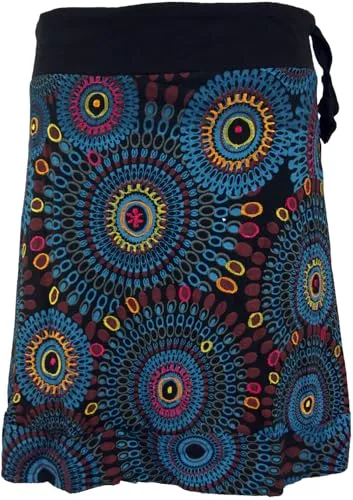 Guru-Shop Bestickter Minirock im Boho Chic Stil - Vielseitig kombinierbarer Minirock im Boho-Chic mit einzigartiger Stickerei und A-Linien-Schnitt. Ideal für den Frühling-Sommer, handgefertigt aus 100% Baumwolle und fair gehandelt. Ein Must-Have für den individuellen Stil!