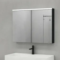 doporro Spiegelschrank mit LED-Beleuchtung 90x15x70 cm