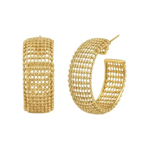 Karma NH11331193 Große Creolen Gold 2,7 cm Ohrringe Damenohrringe Ohrschmuck Kreolen Damenschmuck Damencreolen Geschenk für Sie modern (Gold)