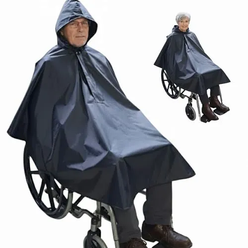 Seniori Regenponcho mit Reflektor für Rollstuhlfahrer