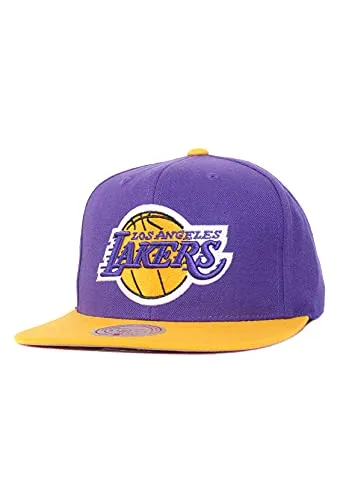 Mitchell & Ness NBA Wool 2 Tone Snapback Cap 6HSSMM19201 LA Lakers Lila Gelb, Size:OneSize