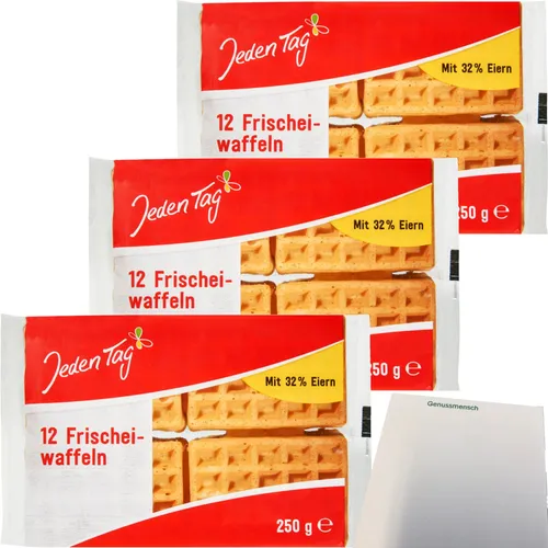 Jeden Tag Frischei Waffeln 3er Pack 3x250g Packung usy Block