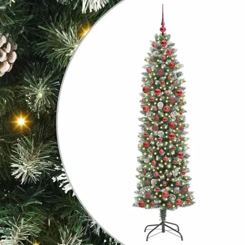 vidaXL Künstlicher schlanker Weihnachtsbaum 180 cm