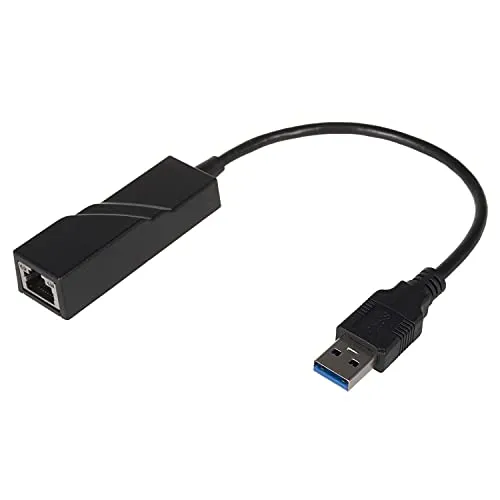 PremiumCord Adapter USB 3.0 auf LAN RJ45 Ethernet 10/100/1000 Mbit, Schwarze Farbe, kuethernet3