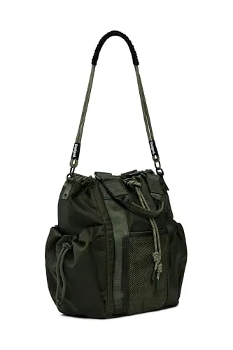 Desigual Rucksack Neo Grunge Globe Khaki - VIELSEITIGKEIT & KOMFORT — Der stilvolle Rucksack bietet ein geräumiges Hauptfach und verstellbare Schultergurte für optimalen Tragekomfort. Praktische Fächer sorgen für eine übersichtliche Organisation Ihrer Essentials im Alltag.
