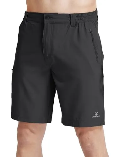 ATHL DPT. Herren Wandershorts/Kurze Funktionshose mit praktischen Taschen, Reißverschluß Schwarz, Gr. 56