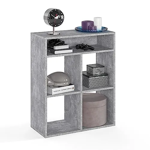 KOMTO Bücherregal RIM4 - Multifunktionales Standregal für kleine Räume - Bücherregal für Wohnzimmer und Kinderzimmer, optimal für kleine Räume mit viel Stauraum und einfacher Montage durch bebilderte Anleitung.