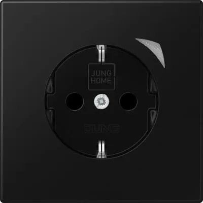 JUNG HOME SCHUKO® Steckdose mit Funktionsanzeige in schwarz von Jung