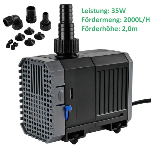 2000L/H Teichpumpe SuperECO Bachlaufpumpe 35W CTP Filterpumpe Garten WasserPumpe