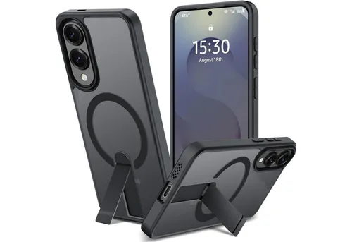 CoolGadget Handyhülle Kickstand Hybrid Hülle für Samsung Galaxy S25 Edge 6,7 Zoll, Schutzhülle Militärschutz Ständer kompatibel mit MagSafe Magnetring