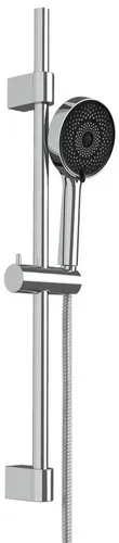 WENKO Brausehalter Softwater, Duschstange mit Duschkopf, 3 Strahlarten, Ø 12 cm, mikrofeine Düsen
