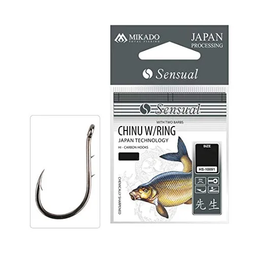 MIKADO CHINU Starke Angelhaken Größe 6 mit zusätzliche Widerhaken am Schenkel 9 x