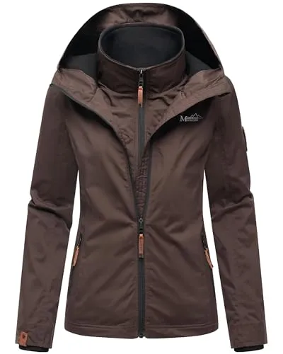 MARIKOO Damen Übergangsjacke mit Fleece-Innenfutter - Funktionsjacke mit großer Kapuze und kuscheligem Fleece-Innenfutter, ideal für wechselhaftes Wetter und sportliche Aktivitäten.