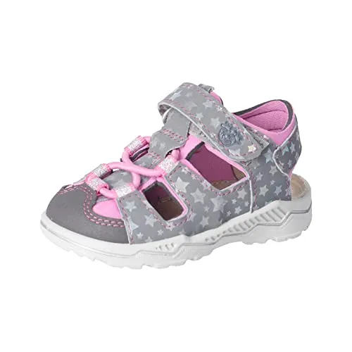 PEPINO Ricosta Mädchen Sandalen Gery - Komfortable Sommerschuhe in Graphit/Rosada - Hochwertige Sandalen für Kinder, ideal für Freizeit und Outdoor. Mit Klettverschluss für einfaches An- und Ausziehen und einem bequemen Design, das den ganzen Tag über trägt.