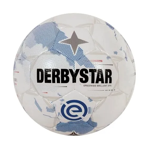 Derbystar EREDIVISIE BRILLANT APS v25 - Turnierball - Turnierbälle für Fußball, aus glänzender Hightech-PU-Mikrofaser für extrem weichen Ballkontakt und maximale Langlebigkeit.