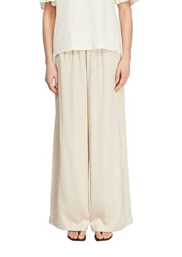 Comma Wide-Leg-Hose aus Satin in beige von comma,