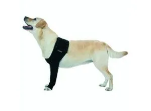 Suitical Recovery Sleeve Hund M - Schwarz - Wundschutzanzug für Hunde, ideal zum Schutz von Wunden und Verbänden. Der atmungsaktive Stoff wirkt wie eine zweite Haut und sorgt für Komfort und Sicherheit während der Genesung.