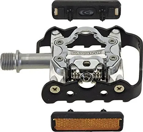Exustar E-PM86 Käfig-/Klickpedale - Fahrradpedale mit hochwertigem Käfig-Design für optimalen Halt und effiziente Kraftübertragung beim Radfahren.