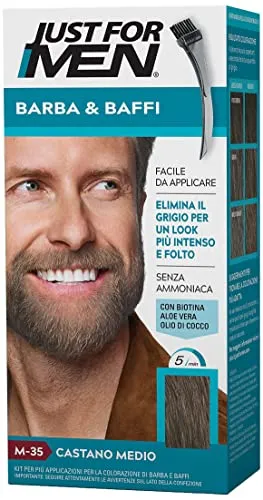 Bart und Schnurrbart Farbe M35 Mittelbraun für Männer